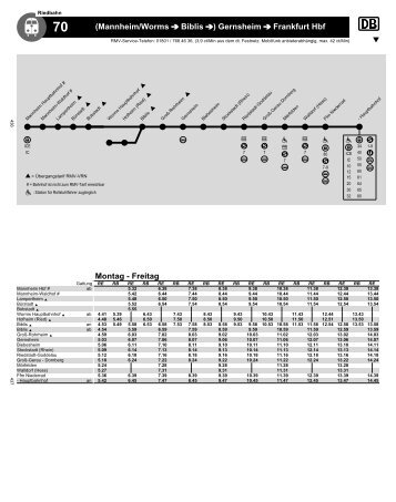 (Mannheim/Worms Biblis ) Gernsheim Frankfurt Hbf Montag ... - traffiQ