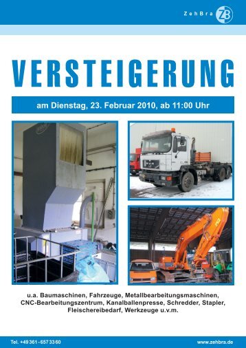 am Dienstag, 23. Februar 2010, ab 11:00 Uhr - ZehBra GmbH