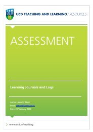 Learning Journals and Logs - University College Dublin