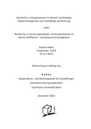 Recherche zu Kooperationen im Bereich ... - ZEWK - TU Berlin