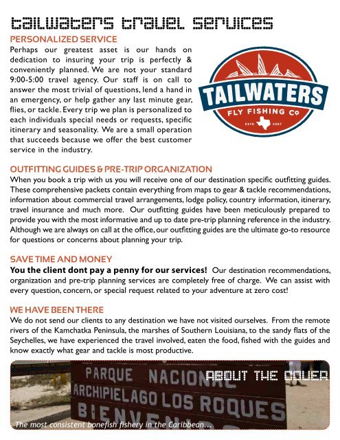 Download Our Brochure - Tailwaters Fly Fishing Co.