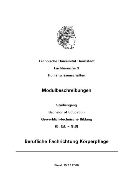 Berufliche Fachrichtung Körperpflege - Technische Universität ...