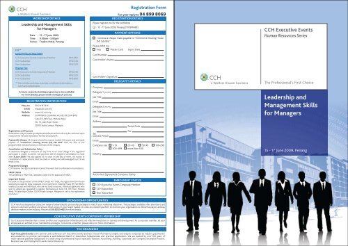 Leadership and Management Skills for Managers - CCH Malaysia