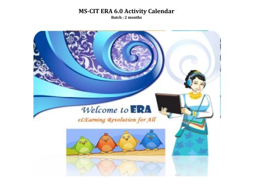 MS-CIT ERA 6.0 Activity Calendar - MKCL