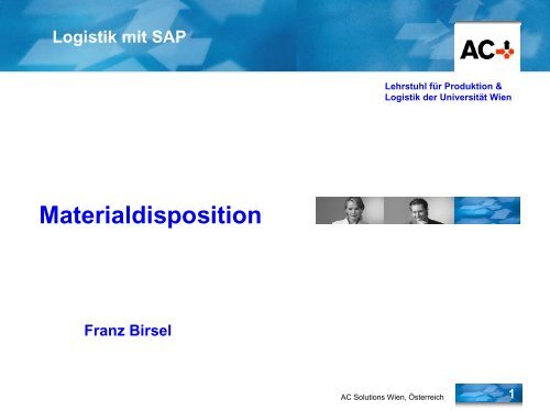 Folien 7 Materialdisposition - Lehrstuhl fÃ¼r Produktion und Logistik ...