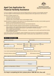 Aged Care Application for Financial Hardship Assistance