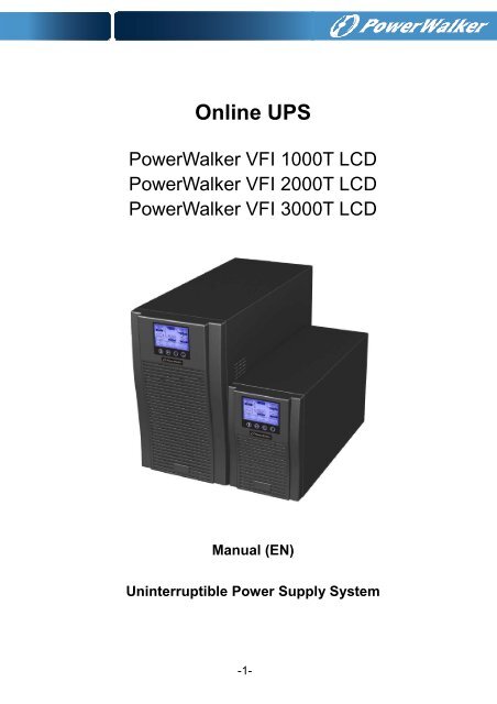 Manual - PowerWalker UPS