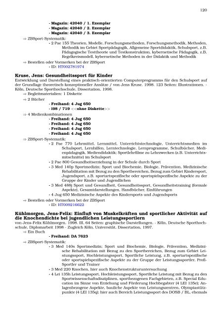 Dissertationen - Zentralbibliothek der Sportwissenschaften