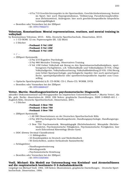 Dissertationen - Zentralbibliothek der Sportwissenschaften