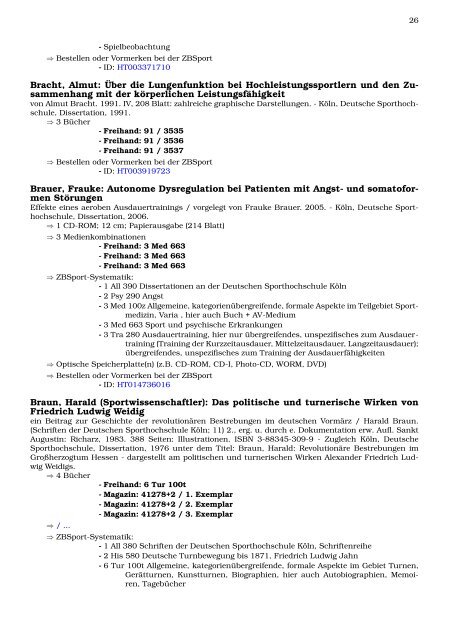 Dissertationen - Zentralbibliothek der Sportwissenschaften