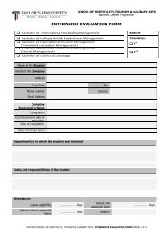 Days - Taylor's University Industrial Training System - Taylor's College