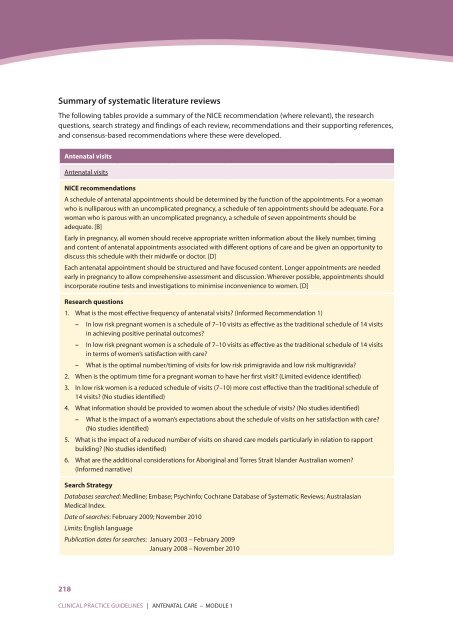 Summary of systematic lit