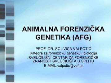 animalna forenzička genetika (afg)