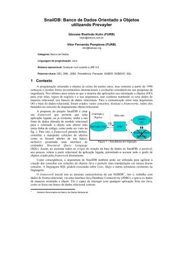 SnailDB: Banco de Dados Orientado a Objetos ... - Vitor Pamplona