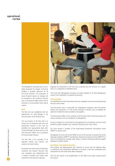 Umsobomvu Youth Fund Annual Report 2006 - Nyda