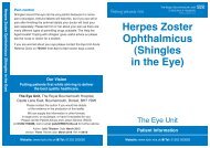 Herpes Zoster Ophthalmicus (Shingles in the Eye) - Royal ...
