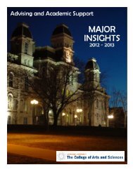 Major Insights - College of Arts and Sciences - Syracuse University