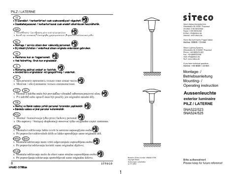 Montageanleitung Pilzleuchte/LATERNE (PDF ... - POWERLAB