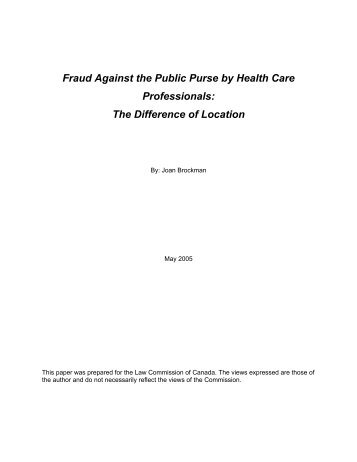 Fraud Against the Public Purse by Health Care ... - TUUM EST