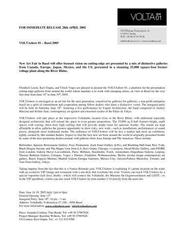 Press Release, April 2005 - Volta