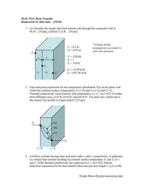 MAE-Heat Transfer-3314-homeworkHW1-spr10.pdf - cribME!