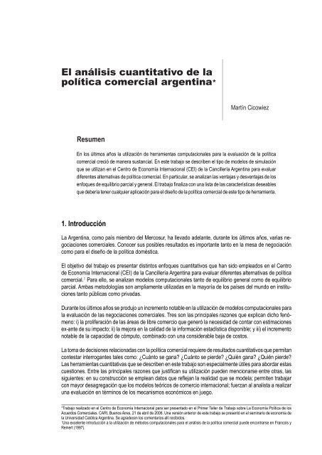 Revista del CEI - Centro de EconomÃ­a Internacional