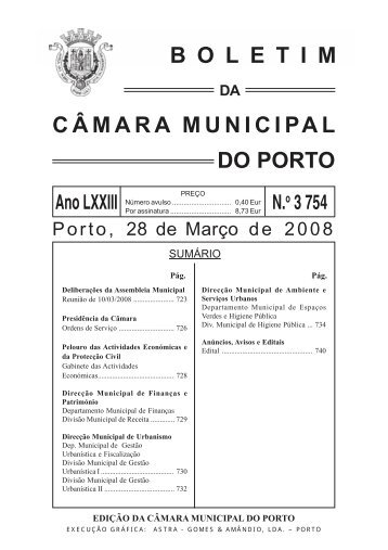boletim 3754 - CÃ¢mara Municipal do Porto