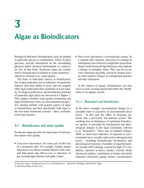 Freshwater Algae: Identification and Use as Bioindicators