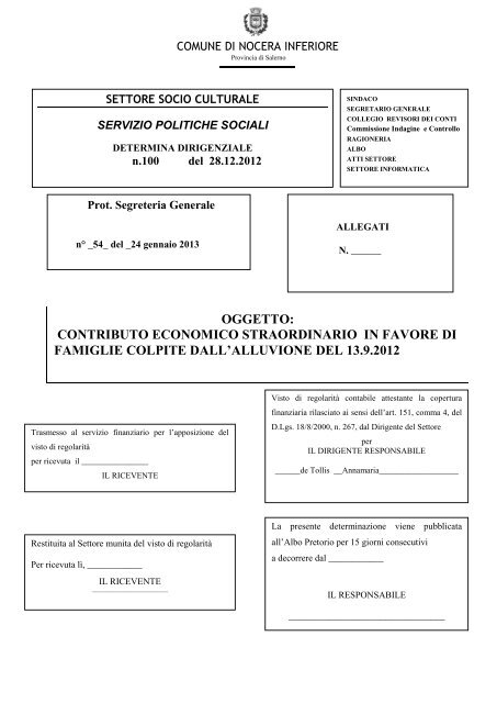 contributo economico straordinario in favore di famiglie colpite dall ...