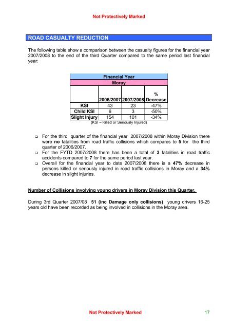 MORAY DIVISION PERFORMANCE REPORT Quarter 3 Financial ...