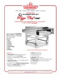 Pizza Chefâ¢ Forni - Unisource food Equipment