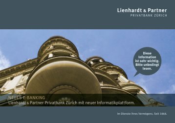 NEUES E-BaNkINg Lienhardt & Partner Privatbank ZÃ¼rich mit neuer ...