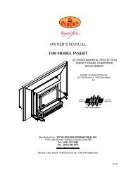 Owner's Manual Osburn 1100 Wood Stove Insert - Rural Energy ...