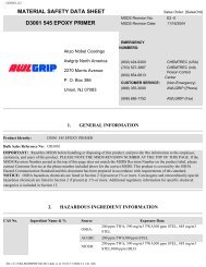 material safety data sheet d3001 545 epoxy primer - Awlgrip