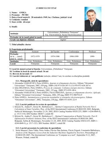 curriculum vitae 1 nume stupariu 2 prenume marius 3