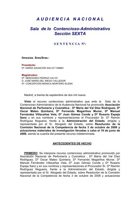 AUDIENCIANACIONAL Sala de lo Contencioso-Administrativo ...