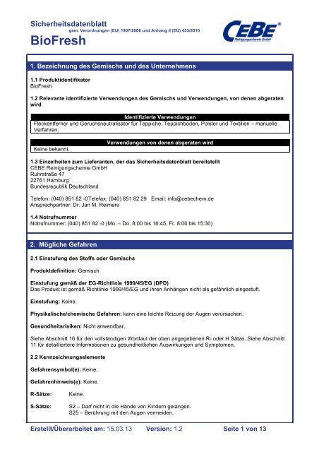 BioFresh - CEBE Reinigungschemie GmbH