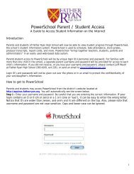 PowerSchool Parent / Student Access - Father Ryan High School