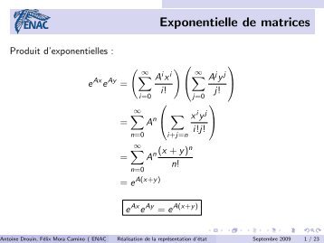 Réalisation de la représentation d'état - La Recherche - ENAC