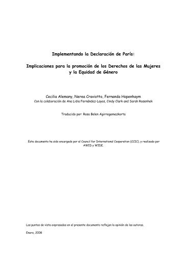 Implementando la Declaración de París: - AWID