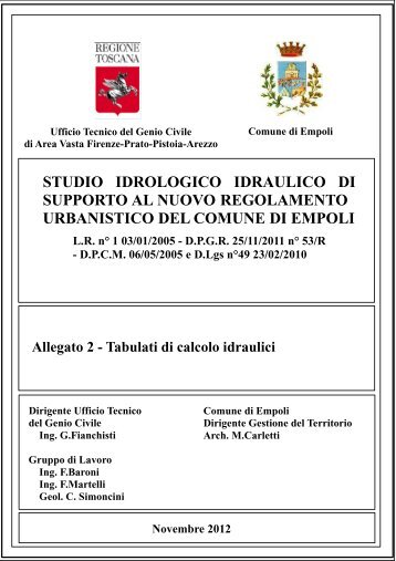 studio idrologico idraulico di supporto al nuovo regolamento ...