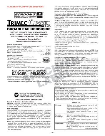 Trimec Classic Specimen Label - Golf Ventures