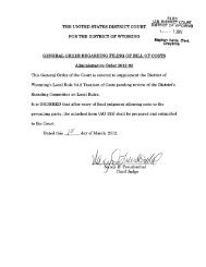 general order - US District Court of Wyoming Home