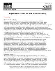 Representative Cases for Hon. Mitchel Goldberg - Judicate West