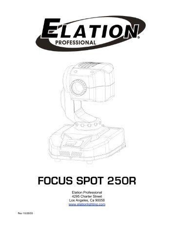 Focus Spot 250R User Manual (pdf) - Elation Professional
