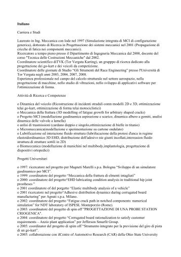 curriculum vitae - UniversitÃ  di Roma Tor Vergata