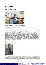 Cyclisme Lucilly le revenant - Club Cycliste Saint Louisien