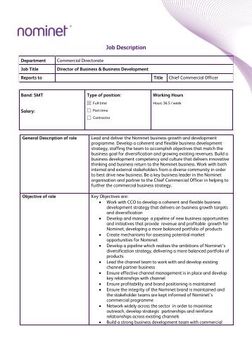 Job Description Template - Nominet