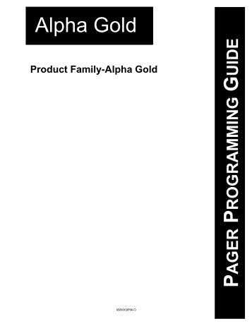 Alpha Gold Programming Manual - American Messaging