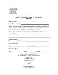 Consent Form - Saint Joseph Mercy Health System